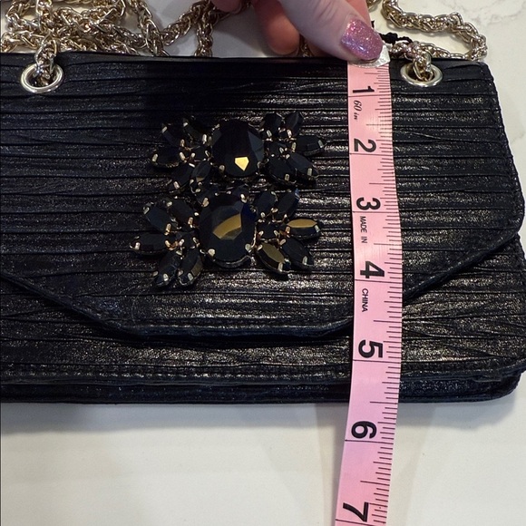 Kate Landry Black Evening Bag with Gold Chain NWT - Picture 11 of 13